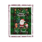 Personalized Gift Tartan Plaid Blanket Clan Fife With Funny Santa Snowman Reindeer Merry Christmas Fleece Blanket, Home Living Room, Plaid Blanket, Tartan Blanket, Scottish Blanket, Buffalo fleece blanket, Christmas Blanket
