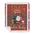 Personalized Gift Tartan Plaid Blanket Clan Sinclair Ancient With Funny Santa Snowman Reindeer Merry Christmas Gift Sherpa Blanket, blue plaid sherpa blanket,blue tartan sherpa blanket,Buchan,buffalo plaid sherpa blanket,christmas sherpa blanket,Christmas Throw Blanket