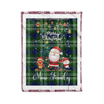 Personalized Gift Tartan Plaid Blanket Clan Mow With Funny Santa Snowman Reindeer Merry Christmas Fleece Blanket, Home Living Room, Plaid Blanket, Tartan Blanket, Scottish Blanket, Buffalo fleece blanket, Christmas Blanket