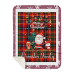 Personalized Gift Tartan Plaid Blanket Clan Denniston Orginal With Funny Santa Snowman Reindeer Merry Christmas Gift Sherpa Blanket, blue plaid sherpa blanket,blue tartan sherpa blanket,Buchan,buffalo plaid sherpa blanket,christmas sherpa blanket,Christmas Throw Blanket