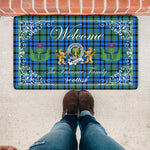 Doormat - Welcome Mat Scottish Clan Badge Falconer Tartan Door Mat, Plaid Doormat With Thistle and Two Lion Scottish