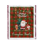 Personalized Gift Tartan Plaid Blanket Clan Livingstone With Funny Santa Snowman Reindeer Merry Christmas Fleece Blanket, Home Living Room, Plaid Blanket, Tartan Blanket, Scottish Blanket, Buffalo fleece blanket, Christmas Blanket