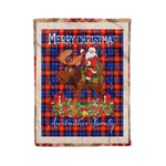 Personalized Gift Plaid Tartan Blanket Clan Anstruther With Moose Lover Xmas Gift Santa Riding Christmas Fleece Blanket