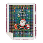 Personalized Gift Tartan Plaid Blanket Clan MacDonell Of Glengarry Ancient With Funny Santa Snowman Reindeer Merry Christmas Gift Sherpa Blanket, blue plaid sherpa blanket,blue tartan sherpa blanket,Buchan,buffalo plaid sherpa blanket,christmas sherpa blanket,Christmas Throw Blanket
