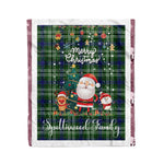 Personalized Gift Tartan Plaid Blanket Clan Spottiswood With Funny Santa Snowman Reindeer Merry Christmas Fleece Blanket, Home Living Room, Plaid Blanket, Tartan Blanket, Scottish Blanket, Buffalo fleece blanket, Christmas Blanket