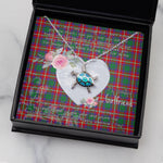 Sea Turtle Necklace Gift for My Beautiful Girlfriend Valentines Necklace Clan Hopkirk Tartan Blue Turtle Necklace