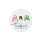 Scotstee Shop - Custom Name Family of Three First Christmas Sweatshirt Christmas Ornament