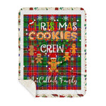 Personalized Gift Tartan Plaid Blanket Clan MacCulloch With Christmas Cookie Baking Crew Christmas Gift Sherpa Blanket, tartan sherpa blanket,buffalo plaid sherpa blanket,christmas sherpa blanket,Christmas Throw Blanket,green plaid sherpa blanket,green sherpa blanket