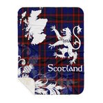 Sherpa Blanket - Tartan Blanket Thistle and Lion Scottish Clan Home Modern Plaid Blanket, plaid sherpa blanket queen,purple sherpa blanket,queen sherpa blanket,queen size sherpa blanket,red sherpa blanket,scottish tartan blankets,sherpa blanket,sherpa christmas blanket