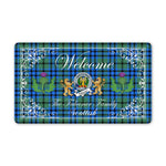 Doormat - Welcome Mat Scottish Clan Badge Falconer Tartan Door Mat, Plaid Doormat With Thistle and Two Lion Scottish