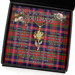 To My Beautiful Soulmate Sunflower Necklace In Your Eyes I Have Found My Home Clan MacPherson Tartan Jewelry For Girlfriend, Tartan Sunflower Pendant Necklace, Scottish Tartan Jewelry, valentine necklace, necklace girlfriend, necklace for wife, cute necklaces for girlfriend, jewelry for girlfriend, to my soulmate necklace, to my future wife necklace