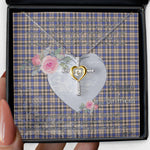 Gift For My Beautiful Girlfriend Necklace Valentine Necklace Clan Hannay Grey Tartan Cross Dancing Necklace Scottish Tartan Jewelry