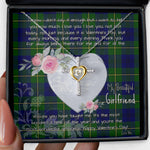 Gift For My Beautiful Girlfriend Necklace Valentine Necklace Clan Johnson Tartan Cross Dancing Necklace Scottish Tartan Jewelry