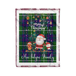 Personalized Gift Tartan Plaid Blanket Clan MacIntyre Hunting Modern With Funny Santa Snowman Reindeer Merry Christmas Fleece Blanket, Home Living Room, Plaid Blanket, Tartan Blanket, Scottish Blanket, Buffalo fleece blanket, Christmas Blanket