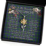 To My Beautiful Soulmate Sunflower Necklace In Your Eyes I Have Found My Home Clan MacEwen Hunting Tartan Jewelry For Girlfriend, Tartan Sunflower Pendant Necklace, Scottish Tartan Jewelry, valentine necklace, necklace girlfriend, necklace for wife, cute necklaces for girlfriend, jewelry for girlfriend, to my soulmate necklace, to my future wife necklace