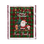 Personalized Gift Tartan Plaid Blanket Clan Kerr Modern With Funny Santa Snowman Reindeer Merry Christmas Fleece Blanket, Home Living Room, Plaid Blanket, Tartan Blanket, Scottish Blanket, Buffalo fleece blanket, Christmas Blanket