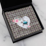 Sea Turtle Necklace Gift for My Beautiful Girlfriend Valentines Necklace Clan Little Arisaid Tartan Blue Turtle Necklace