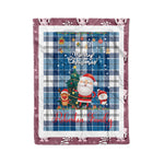 Personalized Gift Tartan Plaid Blanket Clan Roberton With Funny Santa Snowman Reindeer Merry Christmas Fleece Blanket, Home Living Room, Plaid Blanket, Tartan Blanket, Scottish Blanket, Buffalo fleece blanket, Christmas Blanket