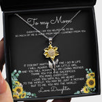 To My Mom Necklace You Are The World Mother Gift Necklace Sunflower Pendant Necklace