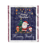 Personalized Gift Tartan Plaid Blanket Clan Fleming With Funny Santa Snowman Reindeer Merry Christmas Fleece Blanket, Home Living Room, Plaid Blanket, Tartan Blanket, Scottish Blanket, Buffalo fleece blanket, Christmas Blanket