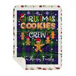 Personalized Gift Tartan Plaid Blanket Clan MacThomas With Christmas Cookie Baking Crew Christmas Gift Sherpa Blanket, tartan sherpa blanket,buffalo plaid sherpa blanket,christmas sherpa blanket,Christmas Throw Blanket,green plaid sherpa blanket,green sherpa blanket
