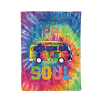Scotstee Shop - Scotstee Shop Blanket Funny Hippie Gift - Hippie Van Soul Tie Dye One Rainbow Hippie Fleece Blanket