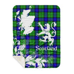 Sherpa Blanket - Tartan Blanket Thistle and Lion Scottish Clan Armstrong Hunting Plaid Blanket, plaid sherpa blanket queen,purple sherpa blanket,queen sherpa blanket,queen size sherpa blanket,red sherpa blanket,scottish tartan blankets,sherpa blanket,sherpa christmas blanket