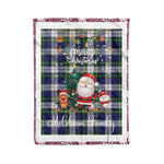Personalized Gift Tartan Plaid Blanket Clan Meldrum Gordon With Funny Santa Snowman Reindeer Merry Christmas Fleece Blanket, Home Living Room, Plaid Blanket, Tartan Blanket, Scottish Blanket, Buffalo fleece blanket, Christmas Blanket