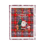 Personalized Gift Tartan Plaid Blanket Clan MacFarlane Modern With Funny Santa Snowman Reindeer Merry Christmas Fleece Blanket, Home Living Room, Plaid Blanket, Tartan Blanket, Scottish Blanket, Buffalo fleece blanket, Christmas Blanket