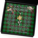 To My Beautiful Soulmate Sunflower Necklace In Your Eyes I Have Found My Home Clan Douglas Hunting Tartan Jewelry For Girlfriend, Tartan Sunflower Pendant Necklace, Scottish Tartan Jewelry, valentine necklace, necklace girlfriend, necklace for wife, cute necklaces for girlfriend, jewelry for girlfriend, to my soulmate necklace, to my future wife necklace