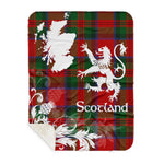Sherpa Blanket - Tartan Blanket Thistle and Lion Scottish Clan MacDuff Plaid Blanket, plaid sherpa blanket queen,purple sherpa blanket,queen sherpa blanket,queen size sherpa blanket,red sherpa blanket,scottish tartan blankets,sherpa blanket,sherpa christmas blanket