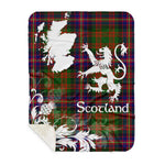 Sherpa Blanket - Tartan Blanket Thistle and Lion Scottish Clan Cochrane Plaid Blanket, plaid sherpa blanket queen,purple sherpa blanket,queen sherpa blanket,queen size sherpa blanket,red sherpa blanket,scottish tartan blankets,sherpa blanket,sherpa christmas blanket