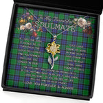 To My Beautiful Soulmate Sunflower Necklace In Your Eyes I Have Found My Home Clan Graham of Menteith Tartan Jewelry For Girlfriend, Tartan Sunflower Pendant Necklace, Scottish Tartan Jewelry, valentine necklace, necklace girlfriend, necklace for wife, cute necklaces for girlfriend, jewelry for girlfriend, to my soulmate necklace, to my future wife necklace