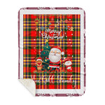 Personalized Gift Tartan Plaid Blanket Clan MacGill With Funny Santa Snowman Reindeer Merry Christmas Gift Sherpa Blanket, blue plaid sherpa blanket,blue tartan sherpa blanket,Buchan,buffalo plaid sherpa blanket,christmas sherpa blanket,Christmas Throw Blanket