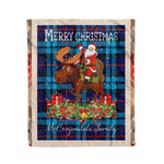 Personalized Gift Plaid Tartan Blanket Clan McCorquodale With Moose Lover Xmas Gift Santa Riding Christmas Fleece Blanket