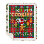 Personalized Gift Tartan Plaid Blanket Clan MacCulloch With Christmas Cookie Baking Crew Christmas Gift Sherpa Blanket, tartan sherpa blanket,buffalo plaid sherpa blanket,christmas sherpa blanket,Christmas Throw Blanket,green plaid sherpa blanket,green sherpa blanket