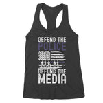 Vintage Defend Police Defund Media USA American Flag Women's Tank Top - Scotstee Shop
