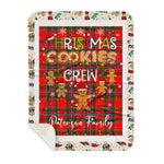 Personalized Gift Tartan Plaid Blanket Clan Paterson Red With Christmas Cookie Baking Crew Christmas Gift Sherpa Blanket, tartan sherpa blanket,buffalo plaid sherpa blanket,christmas sherpa blanket,Christmas Throw Blanket,green plaid sherpa blanket,green sherpa blanket