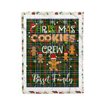 Personalized Gift Tartan Plaid Blanket Clan Bisset With Christmas Cookie Baking Crew Christmas Gift Blanket, Plaid Blanket, Christmas Fleece Blanket, Christmas Blanket, Tartan Blanket, Scottish Blanket, Scotland Blanket, Family Name Blanket, Custom Blanket, Personalized Blanket