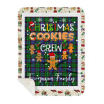Personalized Gift Tartan Plaid Blanket Clan Ferguson of Balquhidder With Christmas Cookie Baking Crew Christmas Gift Sherpa Blanket, tartan sherpa blanket,buffalo plaid sherpa blanket,christmas sherpa blanket,Christmas Throw Blanket,green plaid sherpa blanket,green sherpa blanket