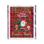 Personalized Gift Tartan Plaid Blanket Clan Lumsden With Funny Santa Snowman Reindeer Merry Christmas Fleece Blanket, Home Living Room, Plaid Blanket, Tartan Blanket, Scottish Blanket, Buffalo fleece blanket, Christmas Blanket