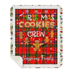 Personalized Gift Tartan Plaid Blanket Clan Monypenny With Christmas Cookie Baking Crew Christmas Gift Sherpa Blanket, tartan sherpa blanket,buffalo plaid sherpa blanket,christmas sherpa blanket,Christmas Throw Blanket,green plaid sherpa blanket,green sherpa blanket