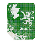 Sherpa Blanket - Tartan Blanket Thistle and Lion Scottish Clan Currie Plaid Blanket, plaid sherpa blanket queen,purple sherpa blanket,queen sherpa blanket,queen size sherpa blanket,red sherpa blanket,scottish tartan blankets,sherpa blanket,sherpa christmas blanket