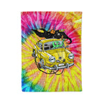 Scotstee Shop - Scotstee Shop Blanket Aliens Wagon Tie Dye Hippie Rainbow Fleece Blanket