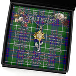To My Beautiful Soulmate Sunflower Necklace In Your Eyes I Have Found My Home Clan MacIntyre Hunting Modern Tartan Jewelry For Girlfriend, Tartan Sunflower Pendant Necklace, Scottish Tartan Jewelry, valentine necklace, necklace girlfriend, necklace for wife, cute necklaces for girlfriend, jewelry for girlfriend, to my soulmate necklace, to my future wife necklace