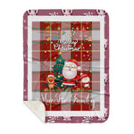 Personalized Gift Tartan Plaid Blanket Clan MacFie With Funny Santa Snowman Reindeer Merry Christmas Gift Sherpa Blanket, blue plaid sherpa blanket,blue tartan sherpa blanket,Buchan,buffalo plaid sherpa blanket,christmas sherpa blanket,Christmas Throw Blanket