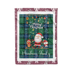 Personalized Gift Tartan Plaid Blanket Clan Armstrong Ancient With Funny Santa Snowman Reindeer Merry Christmas Fleece Blanket, Home Living Room, Plaid Blanket, Tartan Blanket, Scottish Blanket, Buffalo fleece blanket, Christmas Blanket