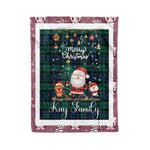 Personalized Gift Tartan Plaid Blanket Clan Kay With Funny Santa Snowman Reindeer Merry Christmas Fleece Blanket, Home Living Room, Plaid Blanket, Tartan Blanket, Scottish Blanket, Buffalo fleece blanket, Christmas Blanket