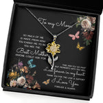 To My Mom Time May Fly Love Knot Necklace Sunflower Pendant Necklace