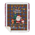 Personalized Gift Tartan Plaid Blanket Clan Bethune With Funny Santa Snowman Reindeer Merry Christmas Gift Sherpa Blanket, blue plaid sherpa blanket,blue tartan sherpa blanket,Buchan,buffalo plaid sherpa blanket,christmas sherpa blanket,Christmas Throw Blanket